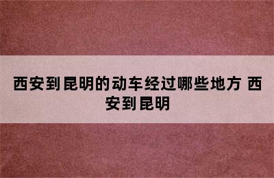 西安到昆明的动车经过哪些地方 西安到昆明